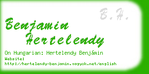 benjamin hertelendy business card